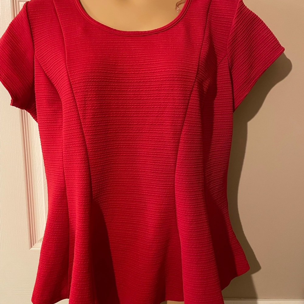 Red peplum top